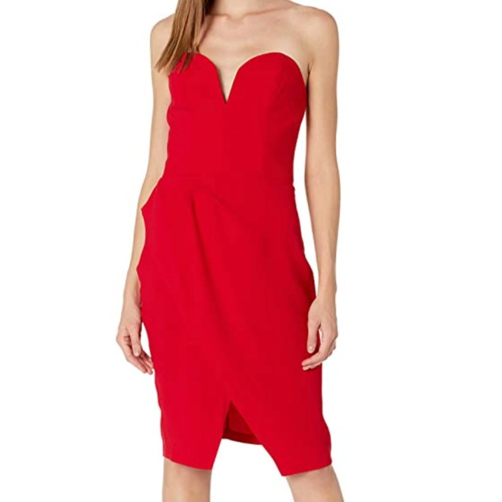 Amanda Uprichard Strapless Cherri Dress Peite